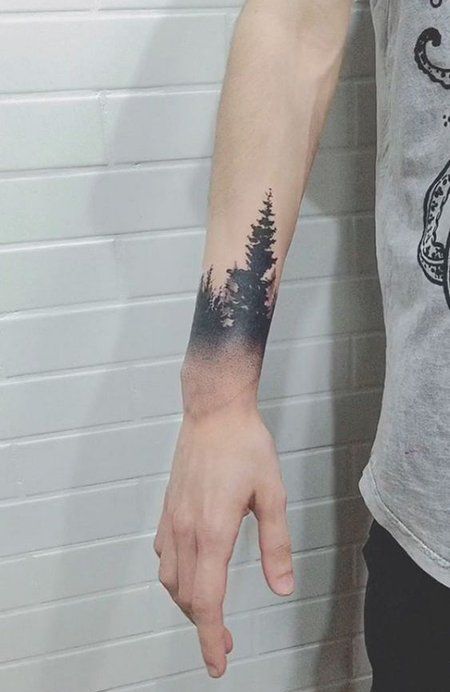 Tatuaje Cover Up, Tree Tattoo Men, Tattoo Band, Forest Tattoo, Armband Tattoos, Forearm Band Tattoos, Armband Tattoo Design, Forearm Tattoo Design, Forest Tattoos