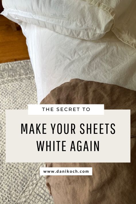 How To Whiten Sheets, How To Whiten Yellowed White Sheets, Yellow Pillows Clean, How To Bleach Whites, Remove Yellow Stains, Grey Sheets, Egyptian Cotton Bedding, Yellow Pillows, One Room Challenge