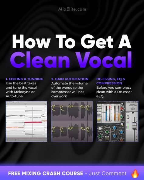 Free Mixing Crash Course 👉 MixElite.com/free-course  Vocal Magic Alert 🎤✨    #vocalproduction #musicmixing #homerecording #singersongwriter #audioproduction #producertips #studiolife #mixingvocals #recordingstudio #musicproducer #soundquality #beatmakers Fl Studio Vocal Mixing, Vocal Mixing Cheat Sheet, Vocal Mixing Chain, Artist Management Music, Vocal Mixing, Music Hacks, Writing Songs Inspiration, Music Basics, Music Engineers