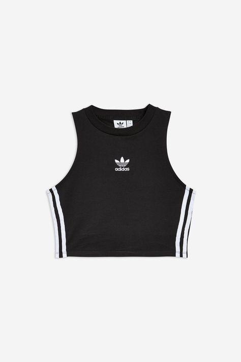 be53ee61104935234b174e62a07e53cfdesc54239518ri Adidas Crop Top, Rok Mini, Black Crop Top Tank, Denim Crop Top, Adidas Crop, Adidas Outfit, Crop Top Outfits, Cropped Tops, Crop Tank Top