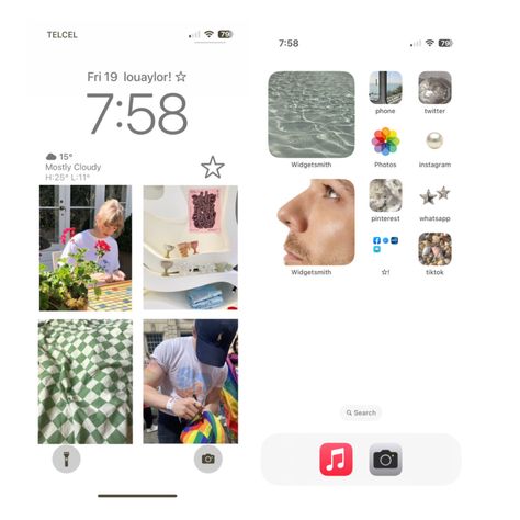 my lock and homescreen! don't repost. ios 16 inspo ideas Lockscreen Themes, Phone Layouts, Widget Design, Phone Inspo, Ios 11, Phone Inspiration, Iphone App Layout, App Layout, Homescreen Ideas