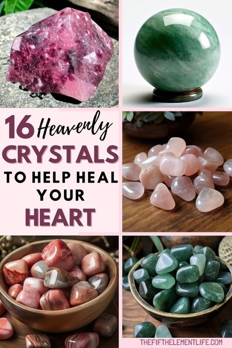 Crystals To Help Your Heart Crystals For Heart Health, Heart Healing Crystals, Crystals For Heart Problems, Crystals For Breakup, Emotional Healing Crystals, Crystals For Emotional Healing, Crystals Meanings, Crystal Storage, Stone Balancing