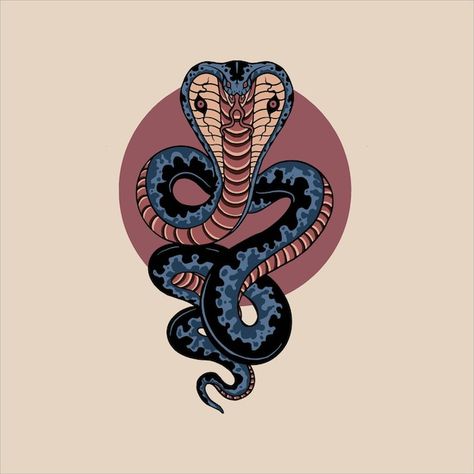 Vintage cobra tattoo vector design | Premium Vector #Freepik #vector #tattoo-art #viper #snake-illustration #snake-head Woman Traditional Tattoo, Cobra Drawing, King Cobra Tattoo, Cobra Tattoo, Snake Illustration, Cobra Art, Snake Drawing, Web Tattoo, Tattoo Vector