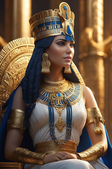 Ancient Egyptian Women, Egyptian Goddess Art, Ancient Egypt Fashion, Beautiful Animation, Egypt Concept Art, Our Father Who Art In Heaven, Egyptian Queen Nefertiti, Black King And Queen, Fantasy Witch