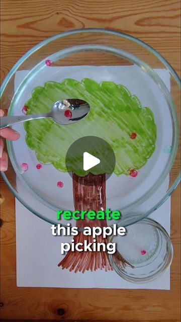 Emily Farrington | Play Coach on Instagram: "Use this floating whiteboard marker trick to create an apple picking activity for your little ones.  This activity is great for supporting; 🪡 Fine motor skills 🎬 Imagination 🔢 Counting  Adult supervision required  #preschoolactivities #learningthroughplay #diytoys #childhoodunplugged #sensoryplayideas #sensoryplaywithwater" Apple Picking Activity, Apple Activities For Kids, Kindy Art, Apple Crafts Preschool, Toddler Montessori Activities, Apple Week, Apple Drawing, Preschool Apple Theme, Theme Preschool