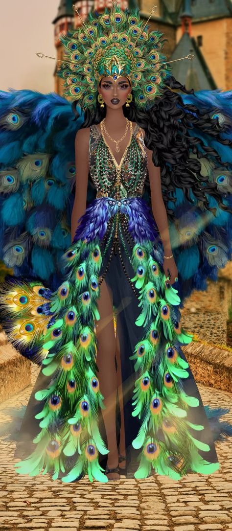 Peacock Outfit, Animal Inspired Fashion, Peacock Inspired Dress, Peacock Fashion, Peacock Outfit Design, Peacock Outfit Drawing, Peacock Fancy Dress, Peacock Fashion Design, Peacock Costume Women's