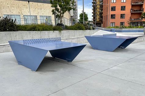 Outdoor table tennis table in powder-coated galvanized steel Outdoor Table Tennis, Metal Outdoor Table, Outdoor Table Tennis Table, Table Tennis Table, Tennis Table, Urban Furniture, School Yard, Hot Dip, Street Furniture