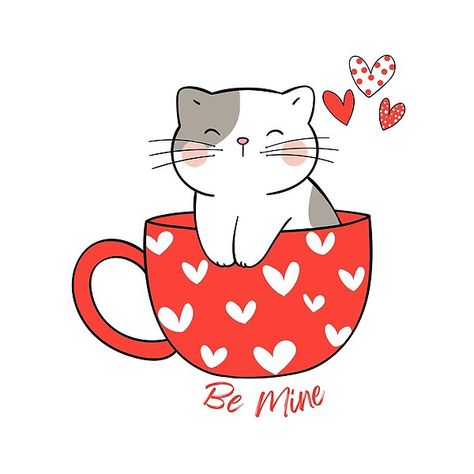 Cat Valentine Drawing, Valentine Cats Picture, Valentine’s Day Cute Drawing, Cute Valentines Illustration, Valentines Cat Drawing, Valentines Day Cute Drawings, Valentine’s Drawing, Valentine Day Stickers, Cute Valentine Drawings