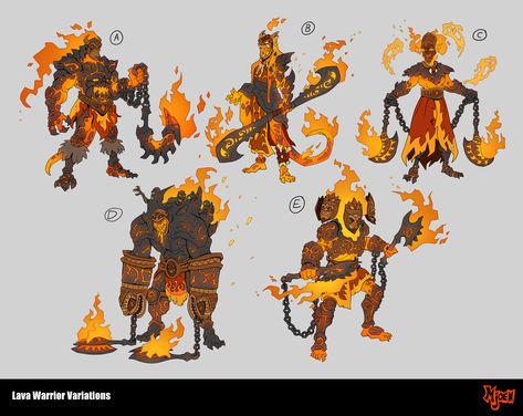 ArtStation - Volcanic Fire Dancer Warrior, Kyle Mjoen Guardian Character Design, Volcano Hawaii, Fire Warrior, Fire Demon, Armor Drawing, Fantasy Demon, Fire Dancer, Mtg Art, Tiki Art