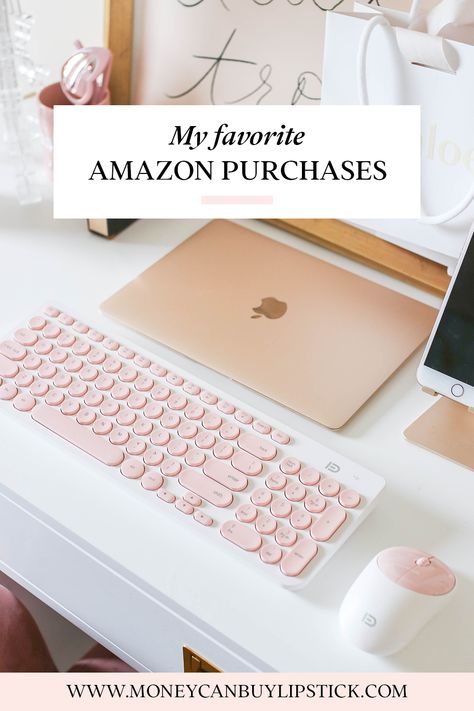 Keyboard Pink, Office Hacks, Nutrition Food, Work Office Decor, Amazon Purchases, Pink Office, Cute Dorm Rooms, Accessories Pink, Dekorasi Kamar Tidur