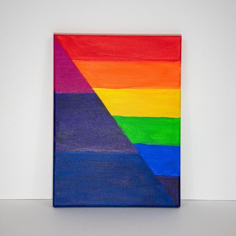 Lgbtq Rainbow, Pride Art, Bisexual Flag, Picture Wire, Trippy Painting, Indie Drawings, Rainbow Painting, Hippie Painting, Simple Canvas Paintings