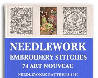 Rare Vintage Crafting eBooks. by CraftingBooks on Etsy Art Nouveau Embroidery, Designs Printable, Embroidery Book, Stitch Book, Needlework Embroidery, Needlework Patterns, Pattern Collection, Silk Ribbon Embroidery, Digital Book