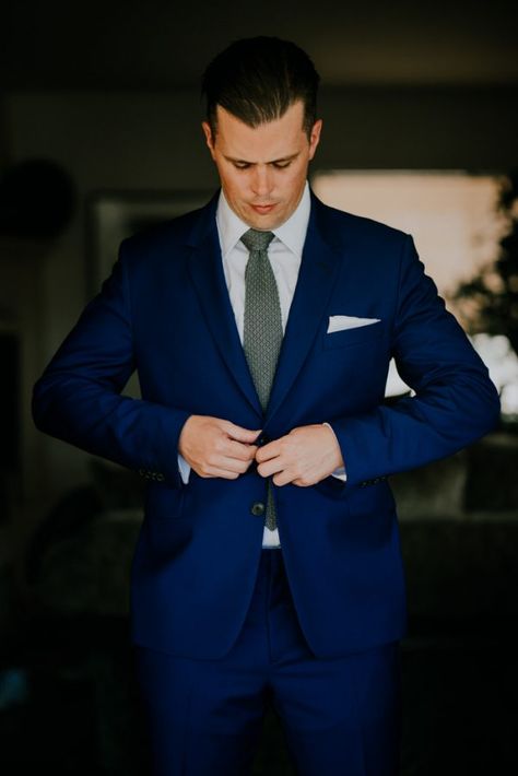 grooms blue suit, green necktie for outdoor California wedding Blue Suit Green Tie Wedding, Navy Suit Green Tie, Navy Blue Suit Groom, Dark Navy Blue Suit, Navy Blue Tux, Navy Blue Suit Men, Outdoor California Wedding, Midnight Blue Suit, Groom Blue Suit