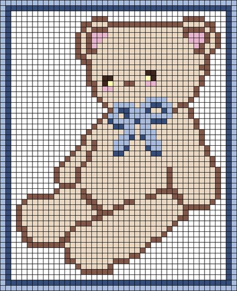 Alpha pattern #162831 | BraceletBook Embroidery Bear Pattern, Bear Grid Pattern, Alpha Pattern Knitting, Alpha Pattern Square, Wall Hanging Alpha Pattern, Christmas Alpha Patterns, Braceletbook Patterns, Teddy Bear Cross Stitch, Pixel Grid