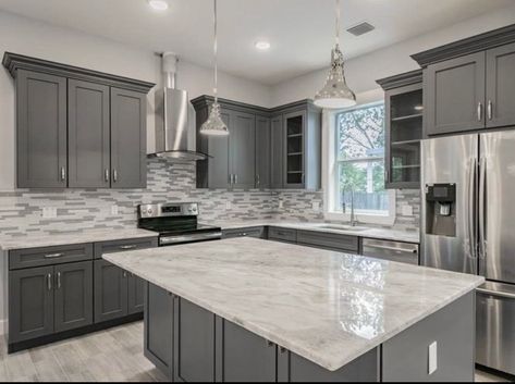 Gray Kitchen Cabinets Farmhouse, Drawer Renovation, Kitchen Cabinets Farmhouse, Dark Gray Kitchen, Housing Decor, Dark Grey Kitchen Cabinets, Dark Gray Kitchen Cabinets, Gray Kitchen Cabinets, Beautiful Kitchen Cabinets