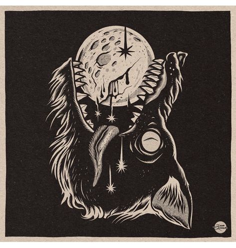 Dave Quiggle, Eerie Photography, Minimalist Tattoo Ideas, Werewolf Aesthetic, Lino Art, 4 Tattoo, Wolf Art, Minimalist Tattoo, Linocut Prints