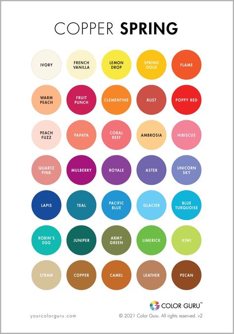 Spring Color Season Palette, Sunlit Spring, Color Guru, True Spring Color Palette, Warm Spring Color Palette, Light Spring Color Palette, True Spring Colors, Light Spring Colors, Spring Light