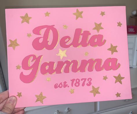 Big Lil Canvases, Delta Gamma Paintings Canvases, Sorority Art Canvases, Big Little Paintings Canvases, Pink Sorority Canvas, Delta Gamma Paintings, Canvas Painting Ideas Sorority, Dphie Canvases, Adpi Canvases