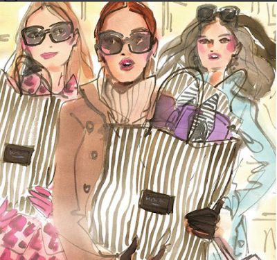 Henri Bendel Illustration, Izak Zenou, Cafe Space, Art Parisien, Beauty Illustration, Illustration Fashion Design, 5th Avenue, Fashion Wall Art, Ethereal Art