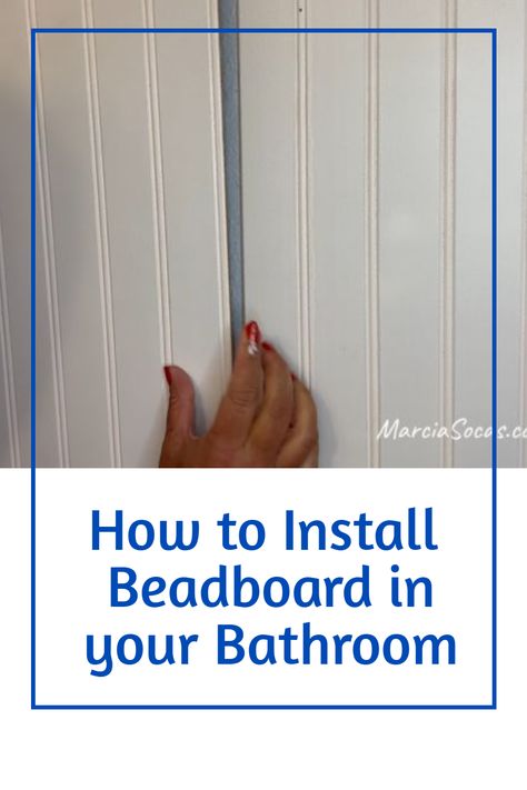 Steps to installing bathroom beadboard Bead Board Walls Bathroom Ideas, Beadboard In Bathroom Ideas, Bathroom Remodel With Beadboard, Modern Beadboard Walls Bathroom, Beadboard Bathroom Height, Beadboard Walls Bathroom, Bead Board In Bathroom, Beadboard In Bathroom, Beadboard Half Wall Bathroom