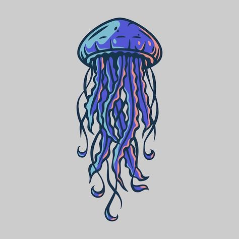 Oceanic jellyfish for marine nautical lo... | Premium Vector #Freepik #vector #jelly-fish #jellyfish #ocean-fish #ocean-life Jellyfish Logo, Nautical Logo, Fish Logo, Geometric Logo, Dnd Characters, Jellyfish, Embroidery Art, Vector Logo, Animals And Pets