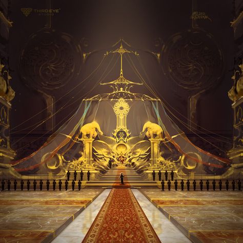 ArtStation - Throne of ZILLIONAIRE. , Amol Hirawadekar Gold Throne Room Fantasy Art, Golden Throne Room Fantasy Art, Fantasy Throne Chair Art, Fantasy Throne Chair, Throne Concept Art, Throne Background, Fantasy Throne Room, Fantasy Vault, Fantasy Throne