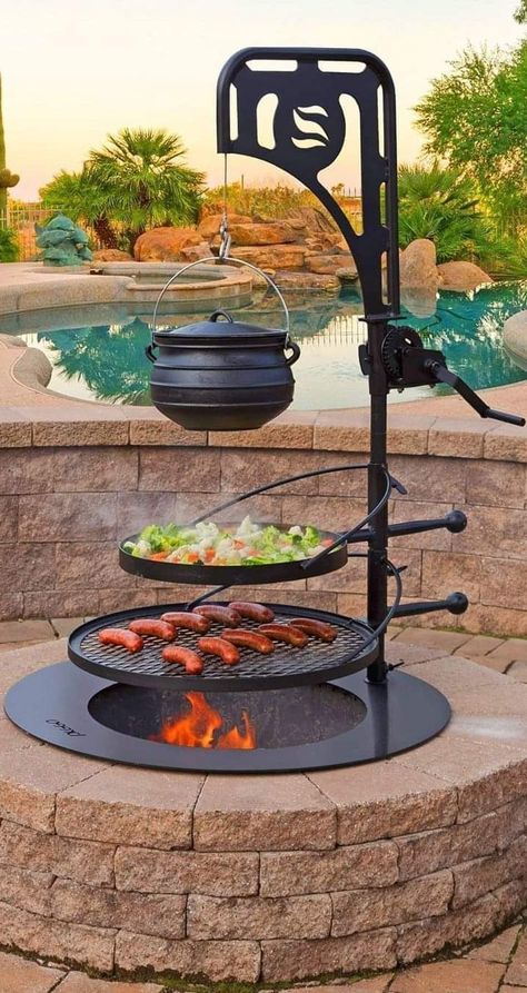 Design Per Patio, Halloween Patio, Outdoor Fire Pit Designs, Bbq Grill Design, Fire Pit Designs, Backyard Fire, Outdoor Decor Backyard, Fire Pit Backyard, Grill Design