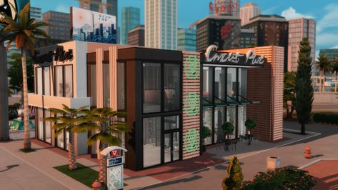 Business center Sims 4 Arts Center, Sims 4 Community Center, Sims 4 Shops, Sims 4 Business, Bloxburg Towns, Sims 4 Community Lots, File Aesthetic, Sims4 Build, Ts4 Builds