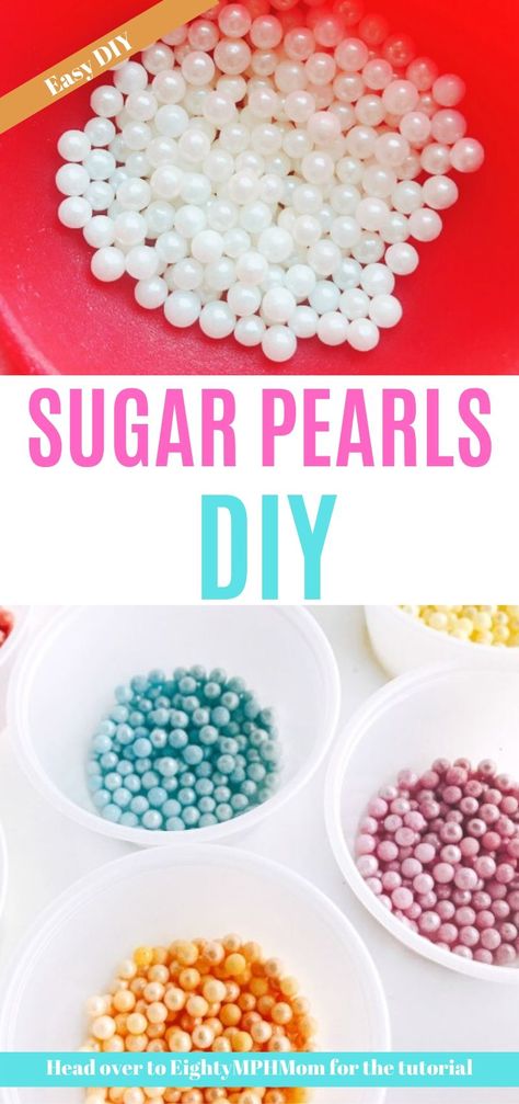 Candy Filled Cake How To Make A, Diy Sprinkles Decorations, Clear Sugar Glass Recipe, Edible Decorations For Cakes, Homemade Edible Glitter, Edible Pearls On Cake, How To Make Sprinkles Homemade, Diy Sprinkles Homemade, Sugar Work Decoration