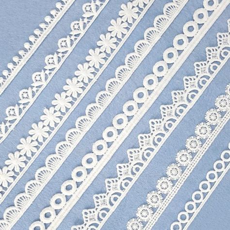 PKR 2 | 10yards White Embroidered Lace Trim Ribbons Fabric Trim DIY Sewing Handmade Craft Materials Clothes Accessories Home Decoration White Lace Design On Suits, Lace Designs On Suits, Diy Lace Trim, Dress Decoration, Heirloom Sewing, Diy Clothing, Hand Embroidery Design Patterns, Flower Lace, Hand Embroidery Design