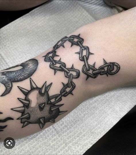 Leg Sleeve Tattoos, Leg Tattoo Ideas, Gothic Tattoos, Tattoos Instagram, Chain Tattoo, Traditional Tattoo Designs, Goth Tattoo, Spooky Tattoos, Geniale Tattoos