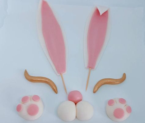 Bunny Party Decor, Rabbit Cake Topper, Bunny Cake Topper, Bunny Birthday Cake, Chocolate Hazelnut Cake, Topper Fondant, Bunny Birthday Party, Easter Bunny Cake, Rabbit Cake