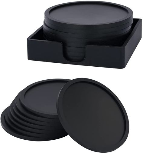 Amazon.com: Coasters for Drinks Set of 8, Jolumros Silicone Coasters Soft Anti-Slip Durable Reusable Coaster with Holder for Tabletop Protection, Heat Resistant Coaster Set for Drinking Glass Coffee Cup : Home & Kitchen Silicone Coasters, Jar Opener, Glass Coffee Cups, Cup Coaster, Drinking Set, Bar Tools, Drinking Glass, Plastic Cup, Make And Sell