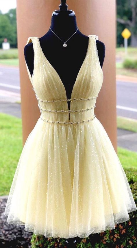 Yellow Homecoming Dress, Homecoming Dresses Yellow, Yellow Homecoming Dresses, Short Semi Formal Dresses, Backless Homecoming Dresses, Homecoming Dresses Sparkly, Short Graduation Dresses, Sequin Homecoming Dress, Mini Prom Dresses