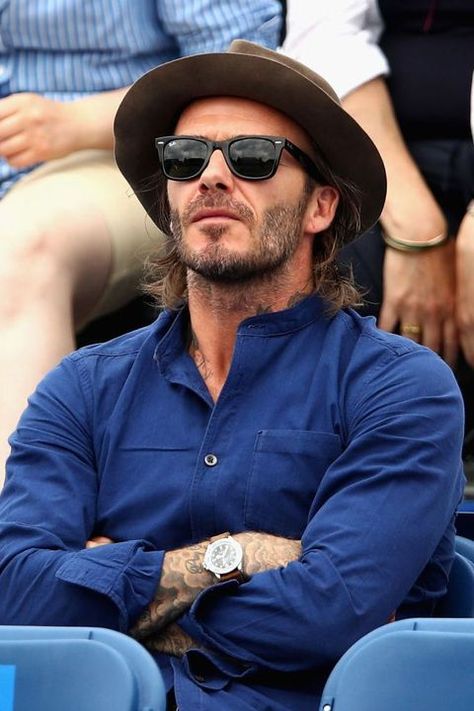 David Beckham Watch, David Beckham Style Outfits, David Beckham Photos, Best Mens Sunglasses, David Beckham Style, Beckham Style, Banded Collar Shirts, Formal Men, Trending Sunglasses