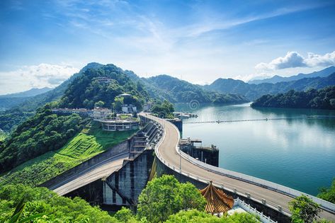 Shihmen Dam in Fuxing or Daxi District, Taoyuan, Taiwan. From Fuxing or Daxi Dis , #SPONSORED, #Fuxing, #Dam, #Shihmen, #Daxi, #Taiwan #ad Taoyuan Taiwan, Taiwan Image, Blue Landscape, Taiwan Travel, Design To Draw, Travel Agency, Taipei, Series Movies, Designs To Draw