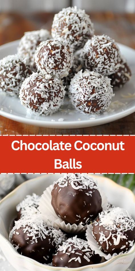 Discover the perfect recipe for homemade chocolate coconut balls! These easy, no-bake treats are made with simple ingredients like desiccated coconut, powdered sugar, sweetened condensed milk, and chocolate chips. Perfect for holidays, parties, or a quick dessert, these delicious bites are sure to impress. Learn the best tips and tricks for making these delightful sweets, and enjoy a tasty, crowd-pleasing dessert. Coconut Condensed Milk Recipe, Chocolate Coconut Balls, Coconut Condensed Milk, Smothered Pork Chops Recipe, Deep Dish Pizza Recipe, Coconut Truffles, Easy Biscuit Recipe, Coconut Balls, Coconut Candy