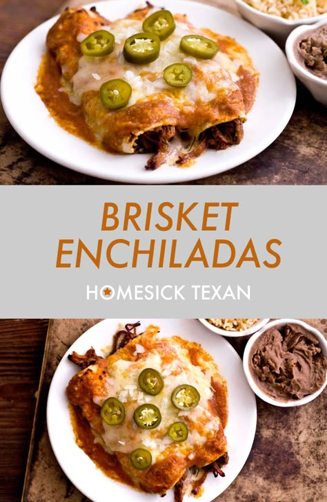 Leftover Brisket Enchiladas, Beef Brisket Enchiladas, Brisket Casserole Recipes, Brisket Leftover Recipes, Brisket Casserole, Brisket Enchiladas Recipe, Brisket Burritos, Brisket Enchiladas, Leftover Brisket Recipes