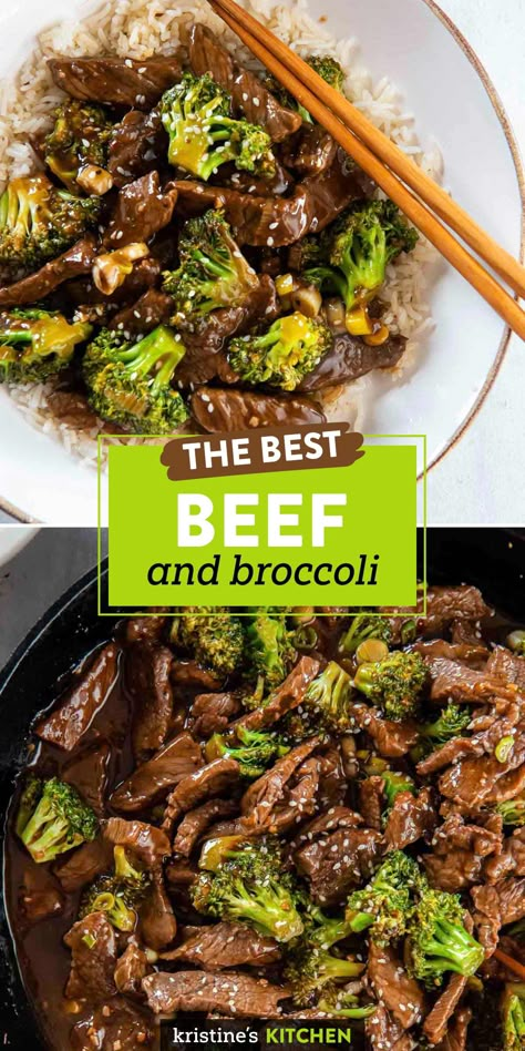 This beef and broccoli recipe is a family favorite. We always go back for seconds of this one! It's an easy stir fry made with broccoli, thinly sliced steak and a flavorful sauce that thickens up beautifully in the hot pan. Rib Eye Steak Stir Fry, Beef And Broccoli Stir Fry Sauce, Steak And Broccoli Recipes, Steak Broccoli Stir Fry, Thinly Sliced Beef Recipes, Beef Stir Fry Recipes Easy, Steak Stir Fry Recipes, Best Beef And Broccoli Recipe, Flattop Recipes