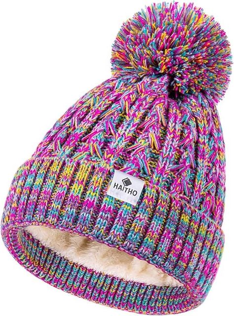 Amazon.com: HAITHO Kids Toddler Winter Hat with Pom Pom, 2 Size Kids Toddler Teen Beanie Hats for Girls Boys, Cute Warm Fleece Lined Knit Beanies Cap for Age 2-12 Years-01 Toddler Winter Hat, Hats For Girls, Knit Beanies, Hat With Pom Pom, Kids Winter Hats, Kids Hat, Toddler Winter, Kids Beanies, Cute Boots