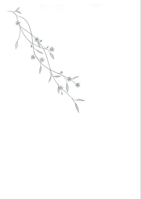 Forget Me Nots Tattoo, Tattoo Lilly, Minimal Flower Tattoo, Fineline Flowers, Forget Me Not Flower Tattoo, Hydrangea Tattoo, Forget Me Not Tattoo, Flower Tattoo Stencils, Tattoo 2024