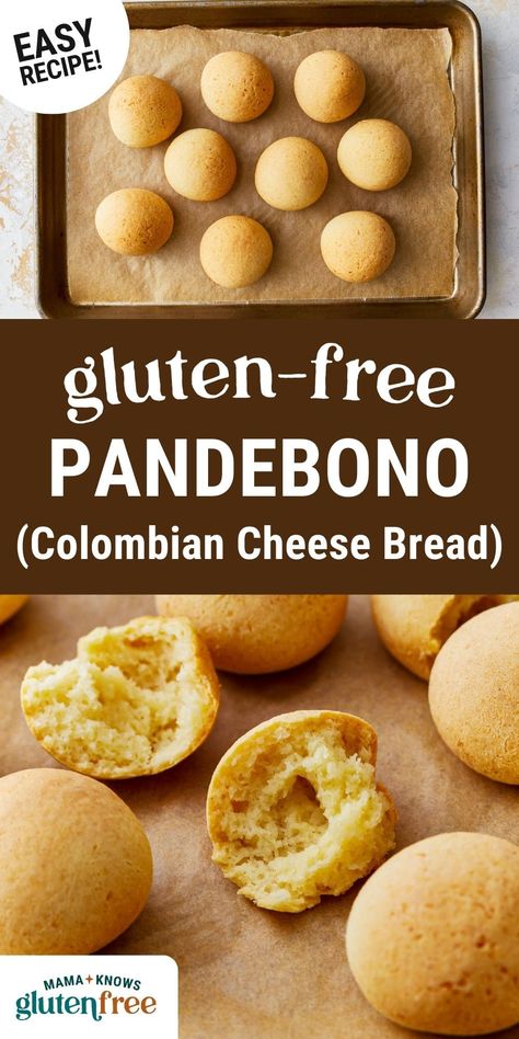 Pandebono (Colombian Cheese Bread) Pandebono Recipe, Mama Knows Gluten Free, Biscuits Gluten Free, Gluten Free Breakfast Ideas, Gluten Free Sourdough Starter, Gluten Free Sourdough Bread, Crispy Rolls, Gluten Free Stuffing, Gluten Free Bars