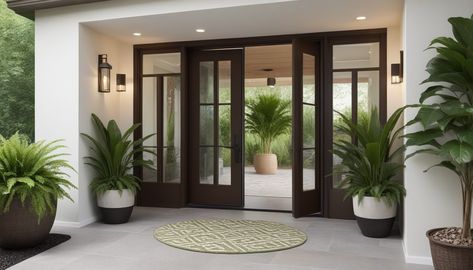 The Art of Entryway Design: Modern Ideas to Elevate Your Space
 Discover how **smart doorbells** and **integrated lighting systems** add convenience and security to your entry without compromising on style. We’ll also explore how to create **minimalist pathways**, using **concrete** or **stone slabs** paired with lush greenery for a clean, modern look. Courtyard Entryway Front Entry, Entryway Design Modern, Glass Entrance, Integrated Lighting, Entryway Design, Courtyard Entry, Modern Ideas, Smart Doorbell, Modern Entryway