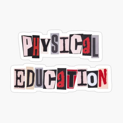 Physical Education Lettering, Sports Project Cover Page, Physical Education Stickers, Pe Class Aesthetic, Physical Education File Cover, Physical Education Quotes, Physical Education Aesthetic, Physical Education Design, Calligraphy Subjects School