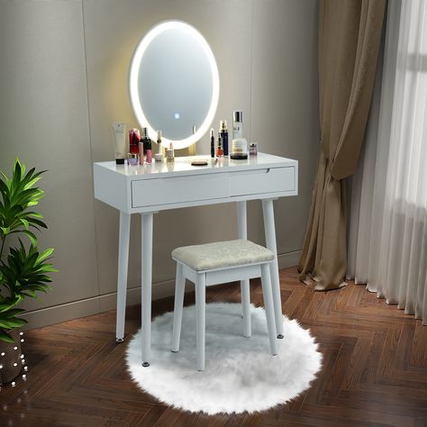 Vanity Set With Lights, Vanity Makeup Table, Beauty Station, Makeup Vanity Set, Vanity Table Set, Wooden Vanity, Small Vanity, Lighted Mirror, Vanity Makeup