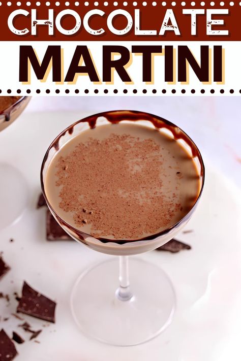 This chocolate martini recipe is too good to miss! Made with chocolate liqueur, Baileys, vodka, and creme de cacao, it's truly an indulgent drink. Chocolate Martini Recipe With Baileys, Creme De Cacao Liqueur Recipes, Chocolate Vodka Martini, Caramel Chocolate Martini, Chocolate Martini Godiva, Chocolate Margarita, Chocolate Martini Recipe, Chocolate Vodka, Chocolate Cocktails