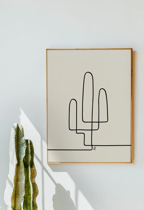 CACTUS Abstract Line Art Print Single Line Drawing Desert - Etsy Minimalist Cactus Drawing, Single Line Cactus Tattoo, Cactus Line Tattoo, Abstract Cactus Art, Cactus Tattoo Men, Line Art Cactus, Boho Condo, Cactus Line Drawing, Cactus Drawings