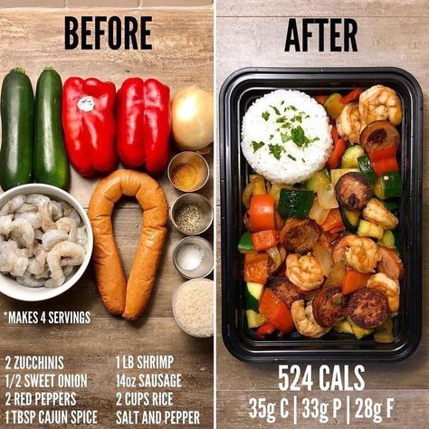 Shrimp And Sausage Skillet, Sausage Skillet, Shrimp And Sausage, 500 Calorie, Healthy Lunch Meal Prep, Resep Diet, Easy Healthy Meal Prep, Cardio Training, Quick Meal