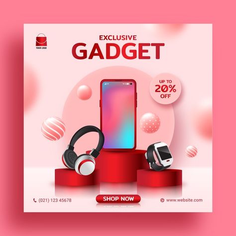 Exclusive gadget sale promotion social m... | Premium Vector #Freepik #vector #banner #sale #instagram #shopping Product Sale, Product Promotion, Sales Promotion, Instagram Shopping, Vector Banner, Graphic Design Ads, Social Media Poster, Banner Advertising, Social Media Design Inspiration