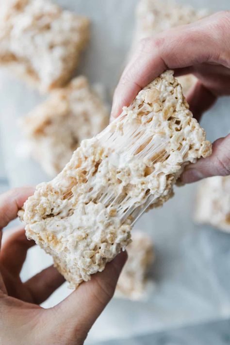 Brown Butter Rice Krispie Treats, The Best Rice Krispie Treats, Best Rice Krispie Treats, Best Rice Krispie Treats Recipe, Brown Butter Rice, Fun Rice Krispie Treats, Rice Crispy Squares, Homemade Rice Krispies, Homemade Rice Krispies Treats